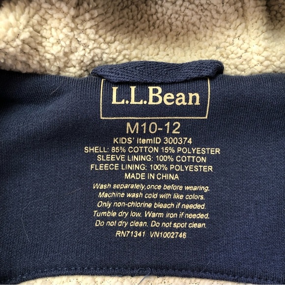 L.L. Bean Boys Fleece Zip Up Hoodie Unisex - Picture 5 of 12